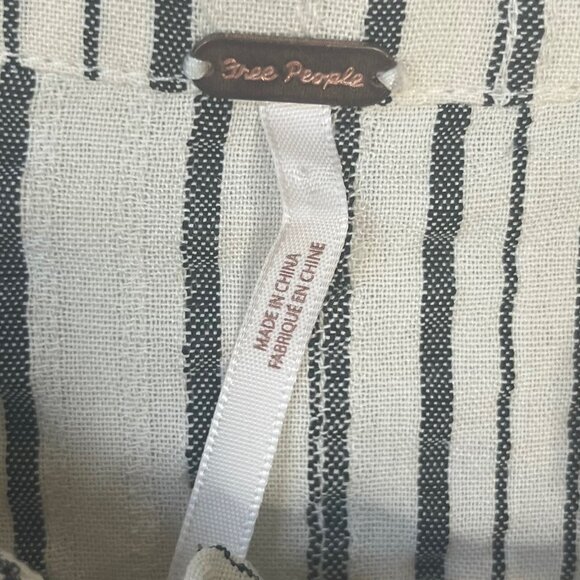 Free People Womens Shirt Tunic Cream Gray Boho Size XS - Picture 6 of 8